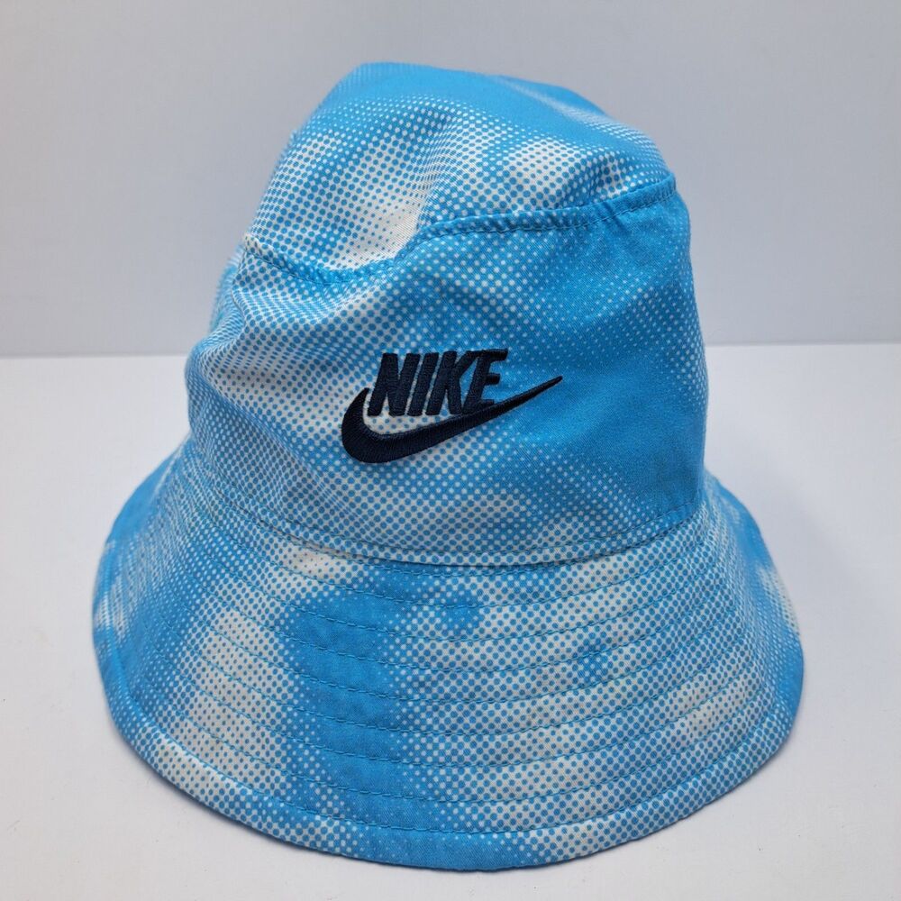 Nike Youth Kids Bucket Hat UPF 40+ Sun Protection Blue White Tie Dye Pool Beach